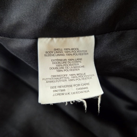 J Crew Size XS Black White Houndstooth Wool Bomber Zip Jacket - Picture 5 of 7